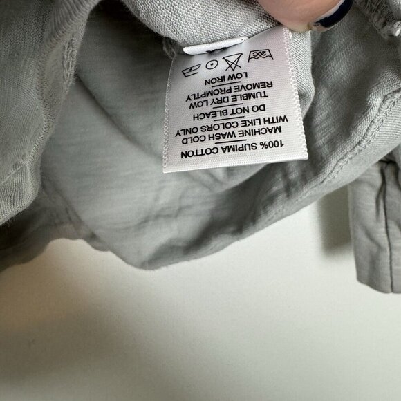 American Giant Shirt Womens Med Long Sleeve Gray V Neck Casual Warm Made in USA - Picture 3 of 6